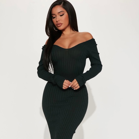 Fashion Nova Dresses & Skirts - Kallan Knit Dress - Hunter Green